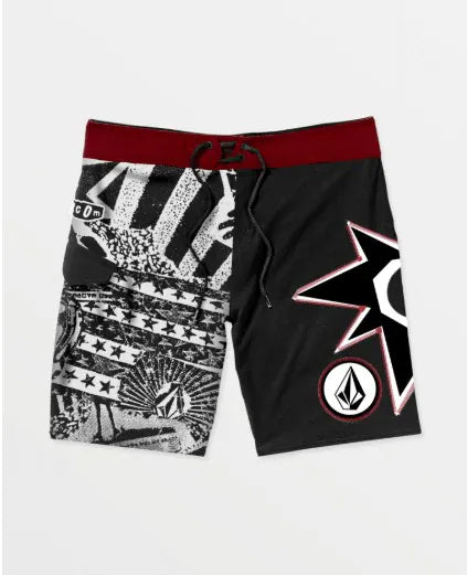 Volcom ST4R G4ZER MOD 22' Boardshorts - Black/Red – Waterboyz