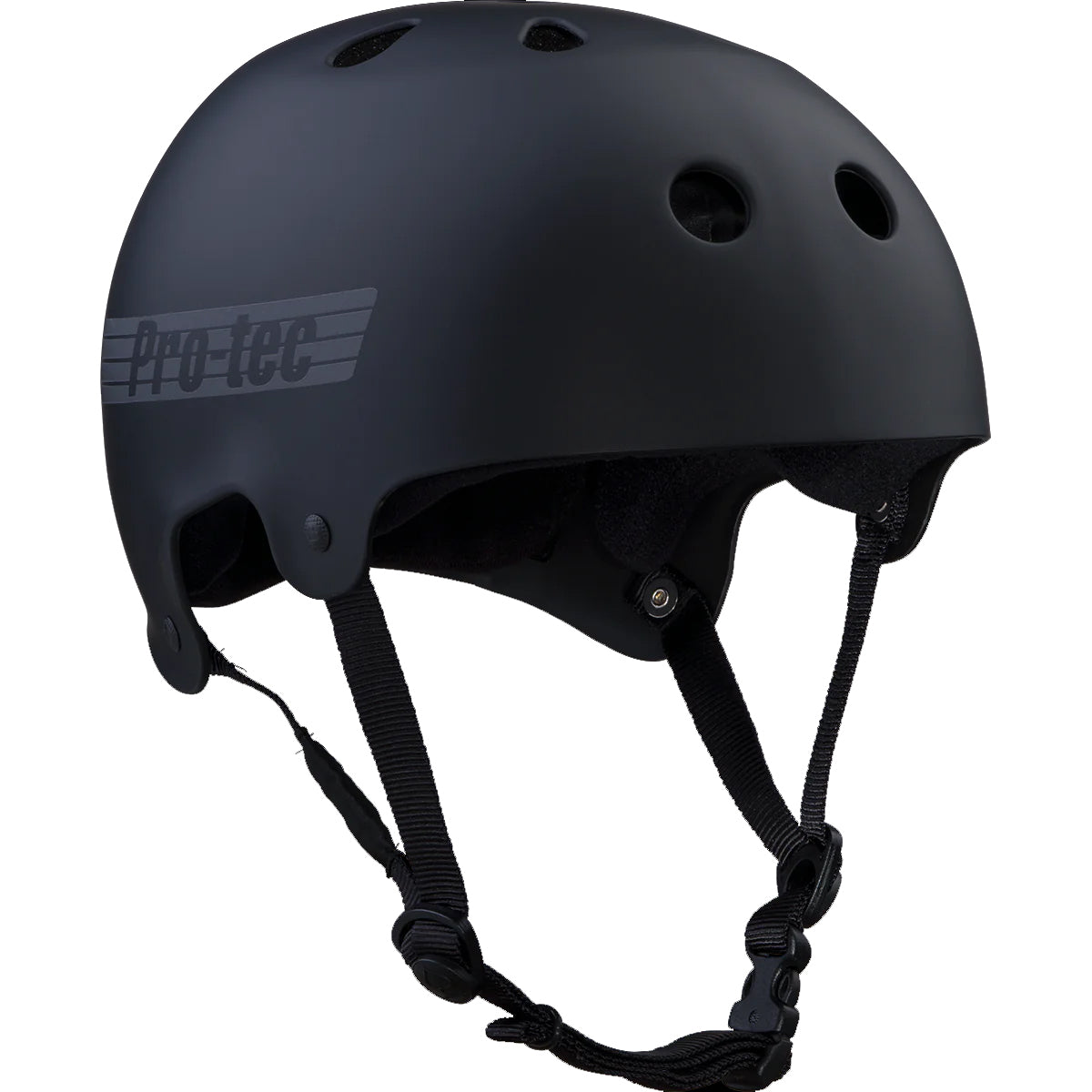 Protec Old School Matte Black Skate Helmet Waterboyz