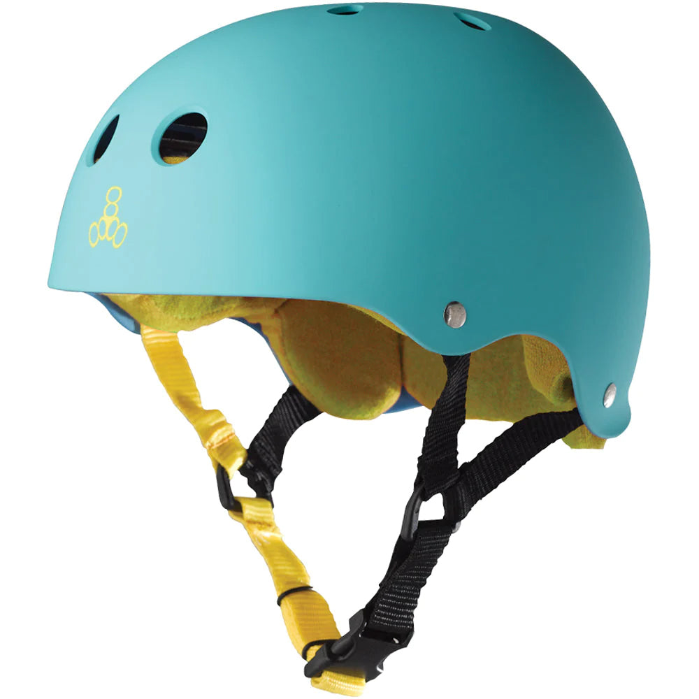 bike helmet 8+ teal Triple 8 Baja Teal Rubber Skate Helmet