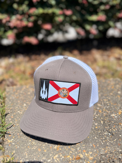 WBZ FL Flag Patch Char/White Adjustable Hat