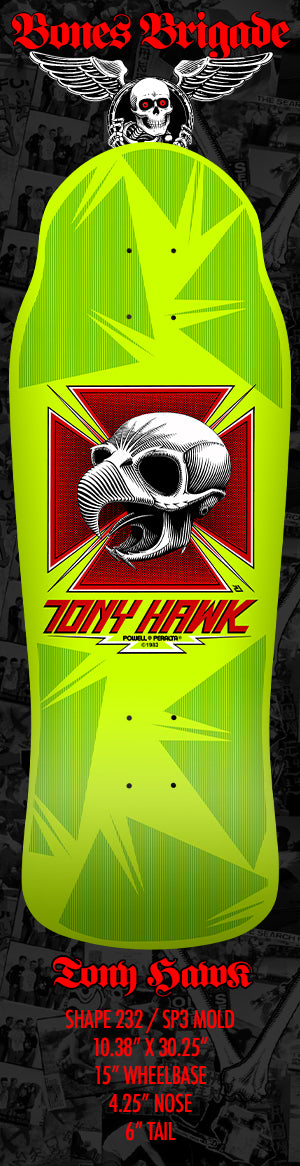 Powell BB Hawk Reissue Deck - 10.38" Lime