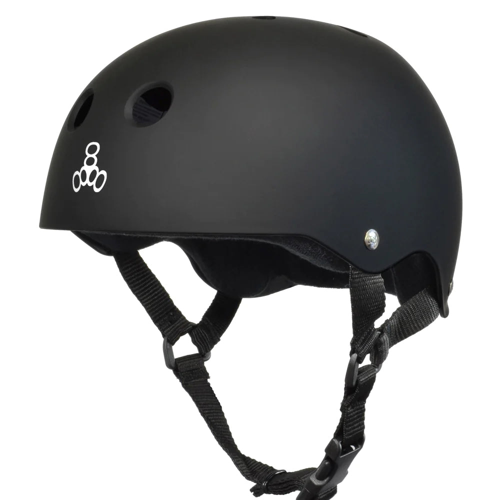 Triple 8 Black Rubber/White Helmet