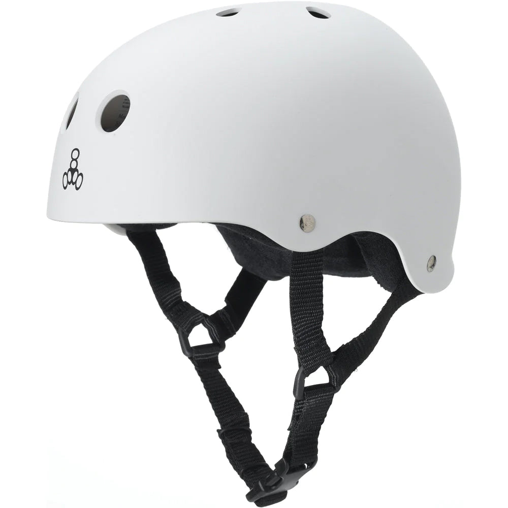 Triple 8 White Rubber Helmet
