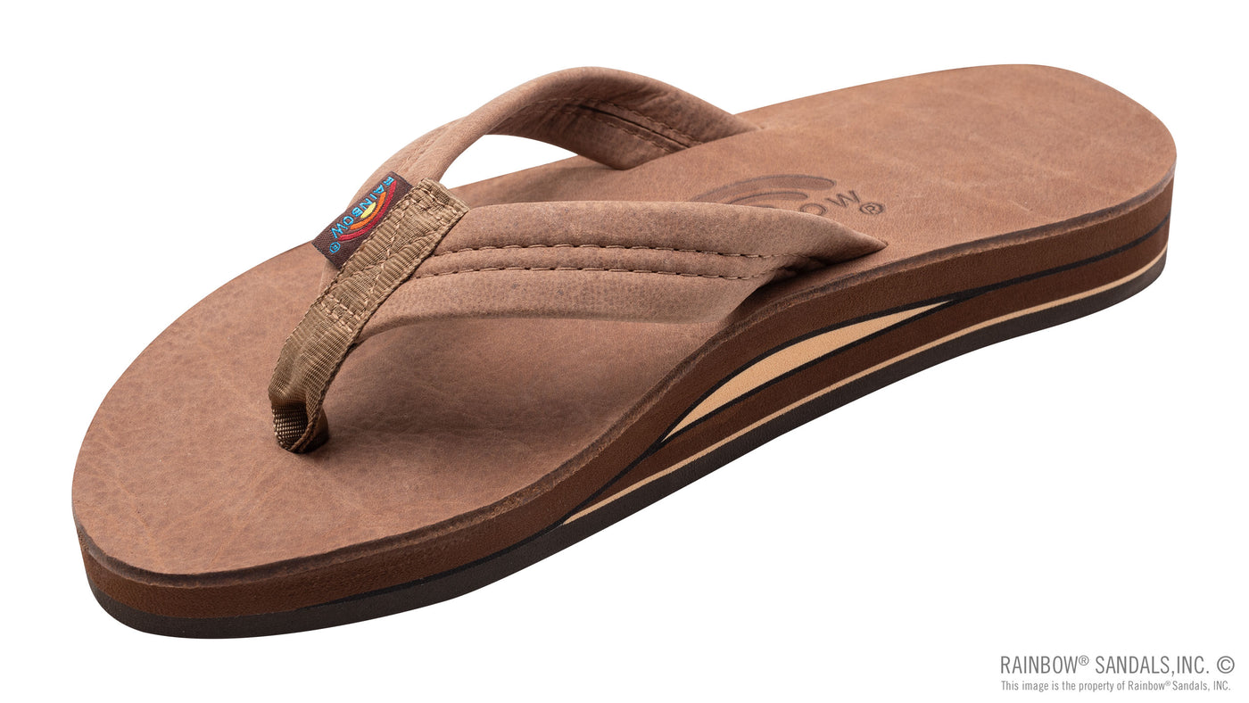 Rainbow M Wide Luxury Leather Nogales Wood Sandals