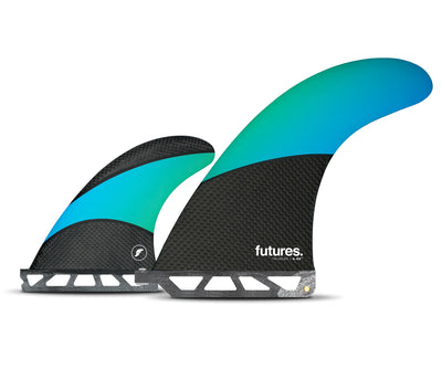 Futures LongBoard Techflex 2+1 Fin Set Blue/Green