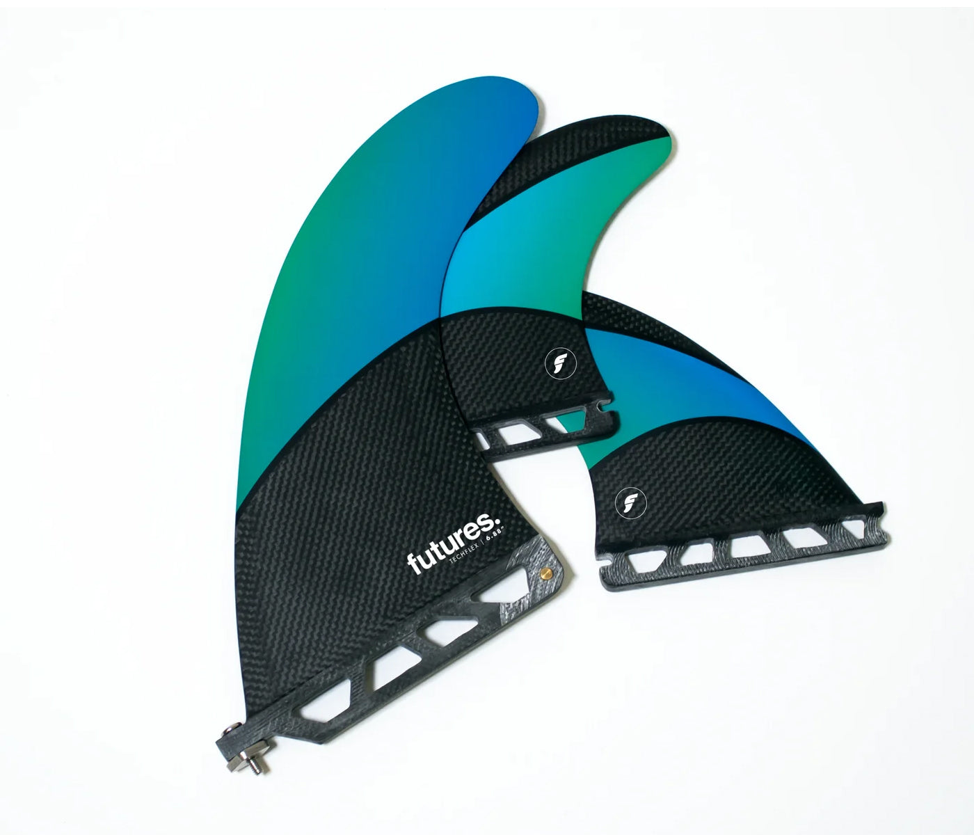 Juego de Aletas Futures LongBoard Techflex 2+1 Azul/Verde