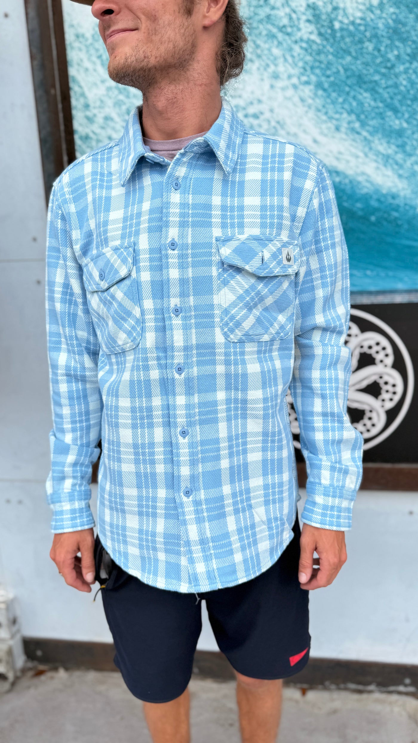 WBZ Fowler Flannel- Light Blue