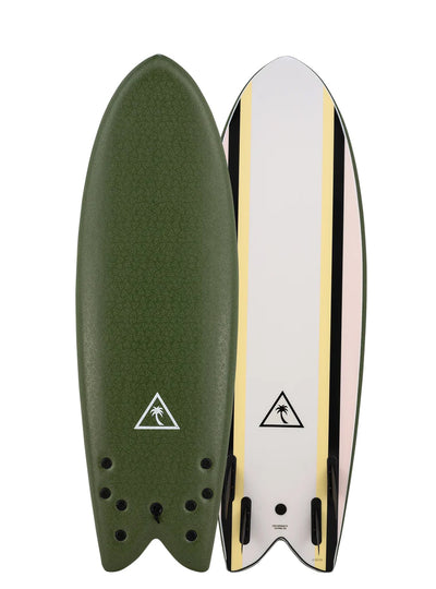 Catch Surf 5'8" Retro Fish Miltary Green/Pink/Grey Hull