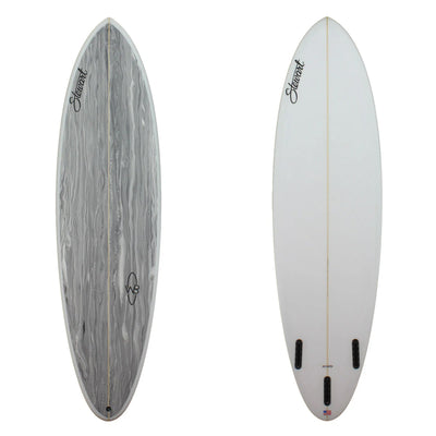 Stewart 6'8" Wild Bill Grey Resin Pull Surfboard