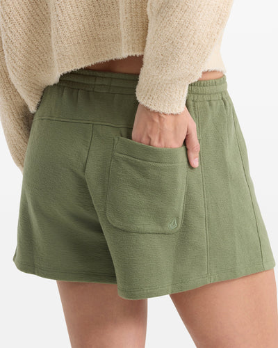 Volcom Girls Lived in Fleece Short - Moss Stone