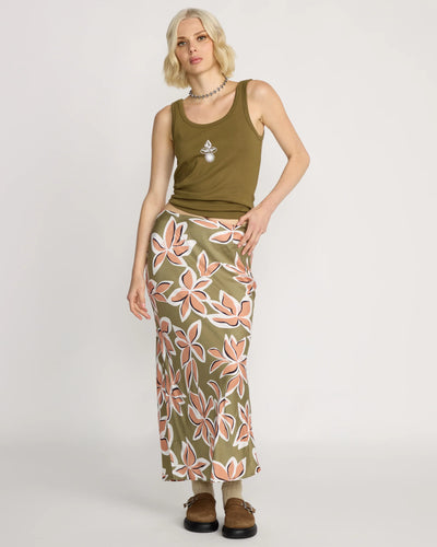 Volcom Girls Psychonic Skirt - Light Army