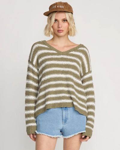 Volcom Girls Sand Groupie Sweater - Light Army