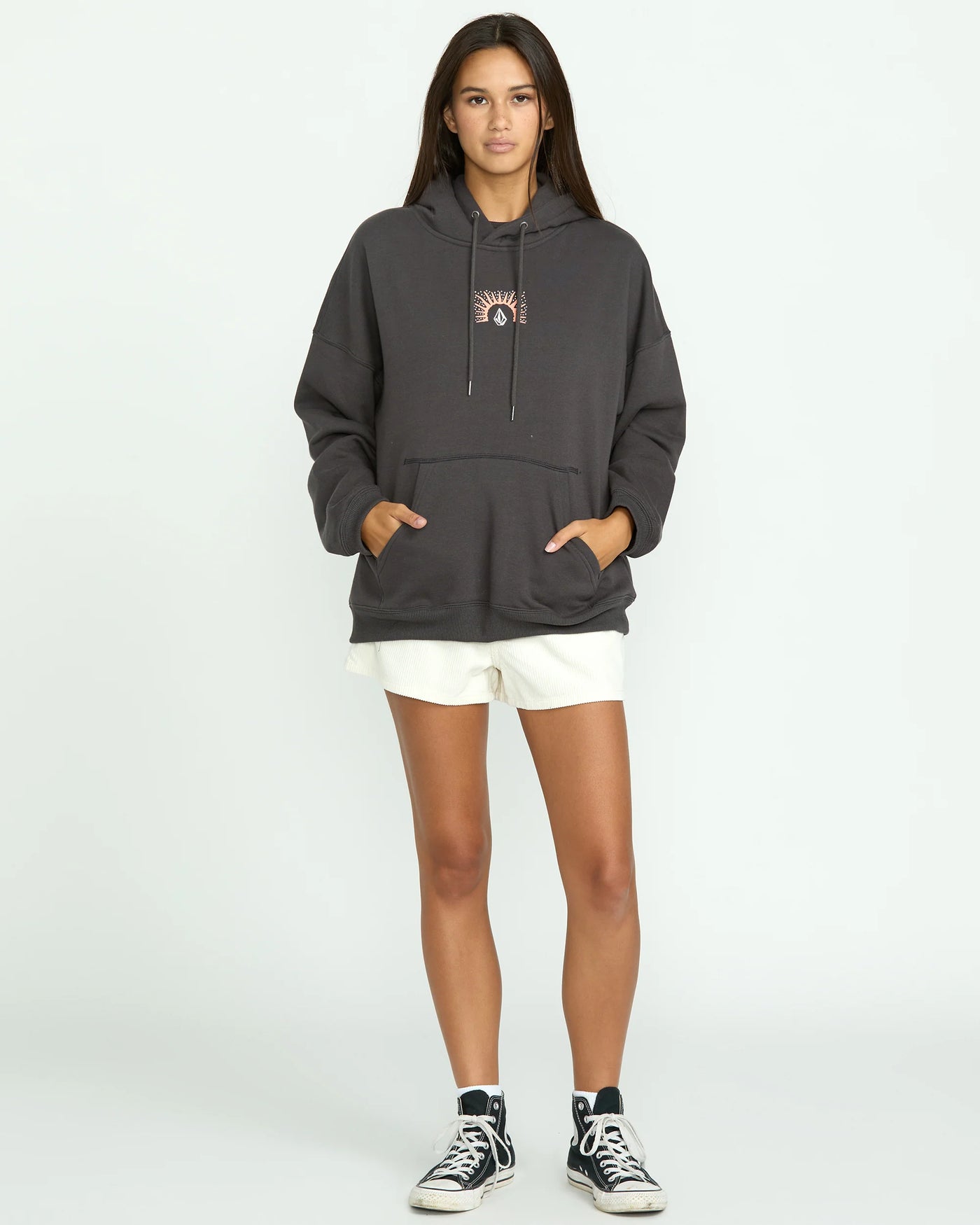Volcom Girls Stone Art Up Hoodie - Bone