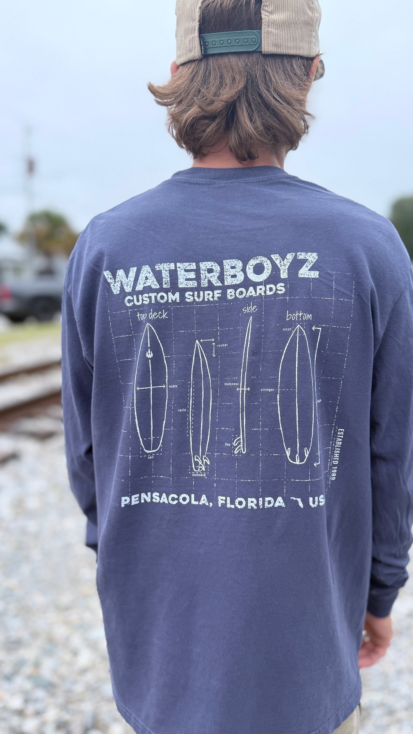 WBZ Surf Anatomy Pigment Dyed L/S Tshirt Navy