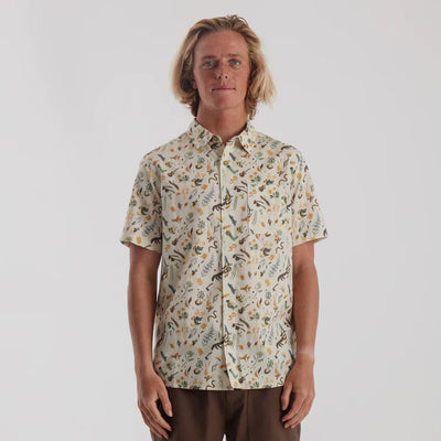 Roark Journey Woven Bendik Almond Past S/S Shirt