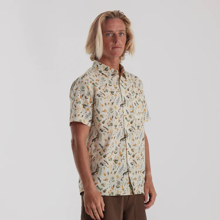 Roark Journey Woven Bendik Almond Past S/S Shirt