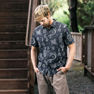Roark Bless up Button up - Black Gaucho
