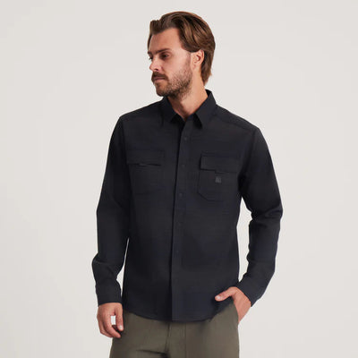 Roark Diablo Flannel - Dark Navy Stripes