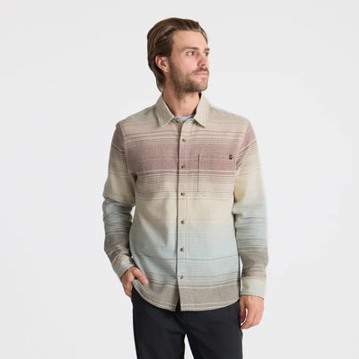 Roark Crossroads Flannel - Fossil Stripe
