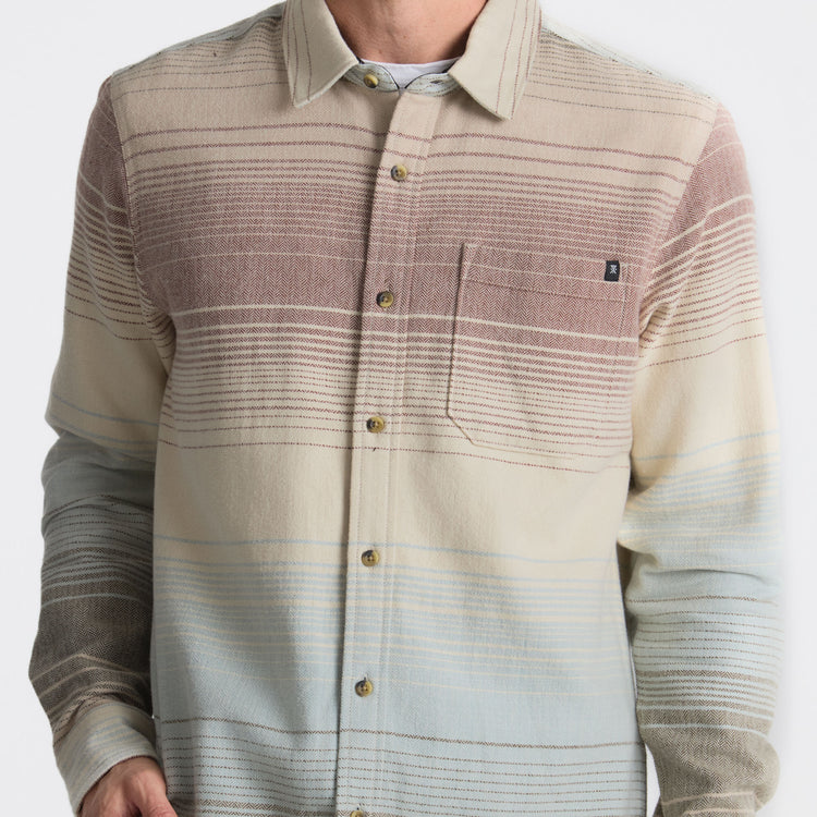 Roark Crossroads Flannel - Fossil Stripe