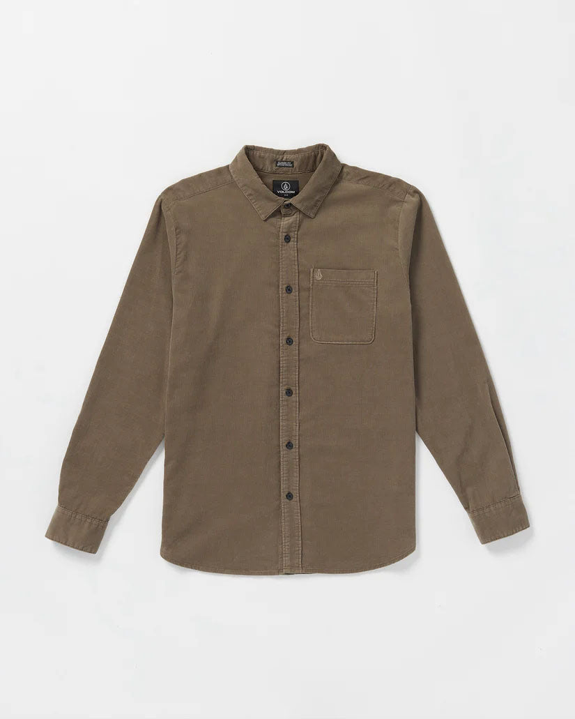 Volcom Zander Long Sleeve Corduroy Shirt - Teak