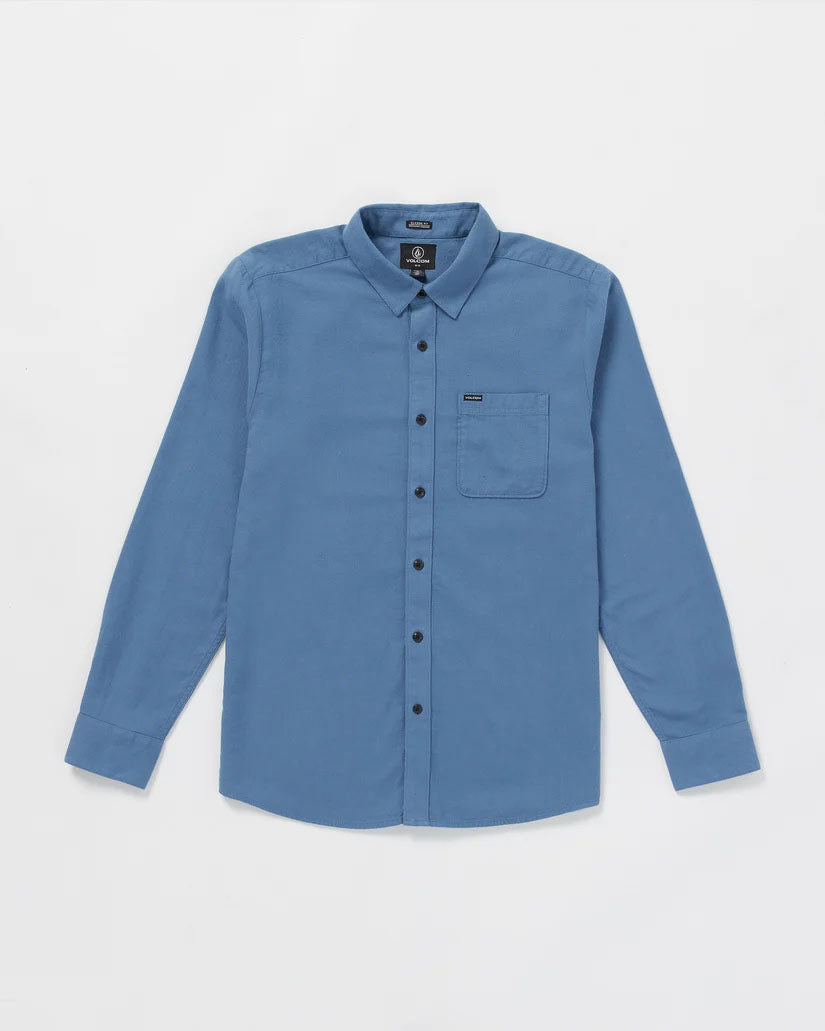 Volcom Caden Solid Long Sleeve Button - Blueberry