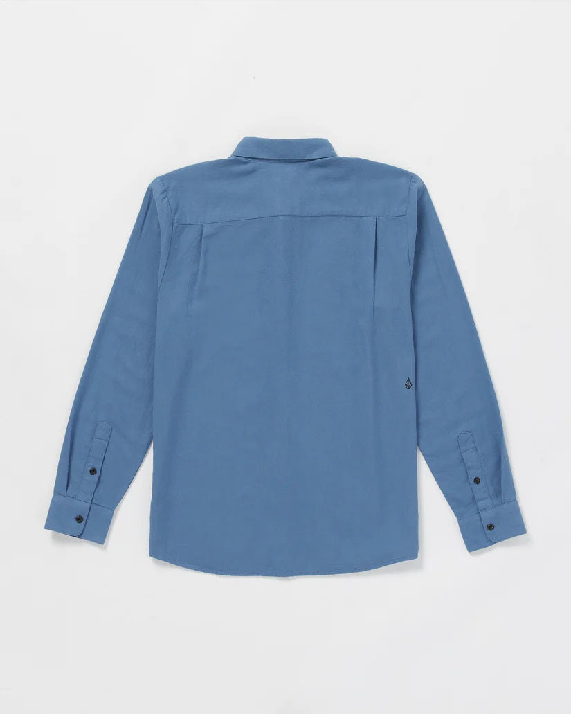 Volcom Caden Solid Long Sleeve Button - Blueberry