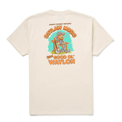 Seager x Waylon Jenninng Outlaw Tee Vintage White