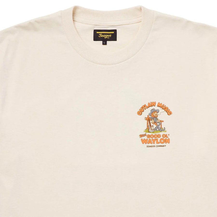 Seager x Waylon Jenninng Outlaw Tee Vintage White