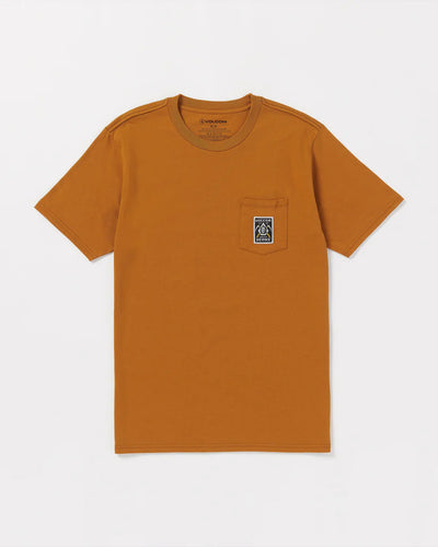 Volcom Pocket Label Chestnut Brown S/S T