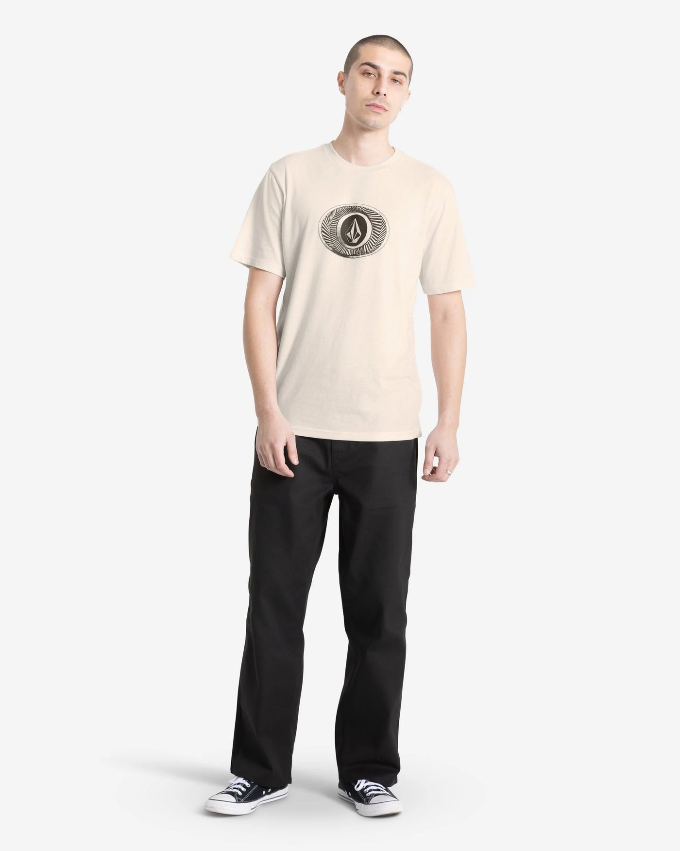 Volcom Buckel Up S/S T-Shirt - Off White Heather