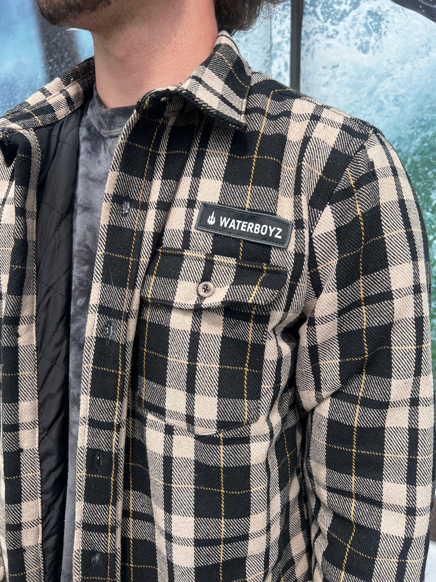 Waterboyz Storm Quilted Flannel Davis Black