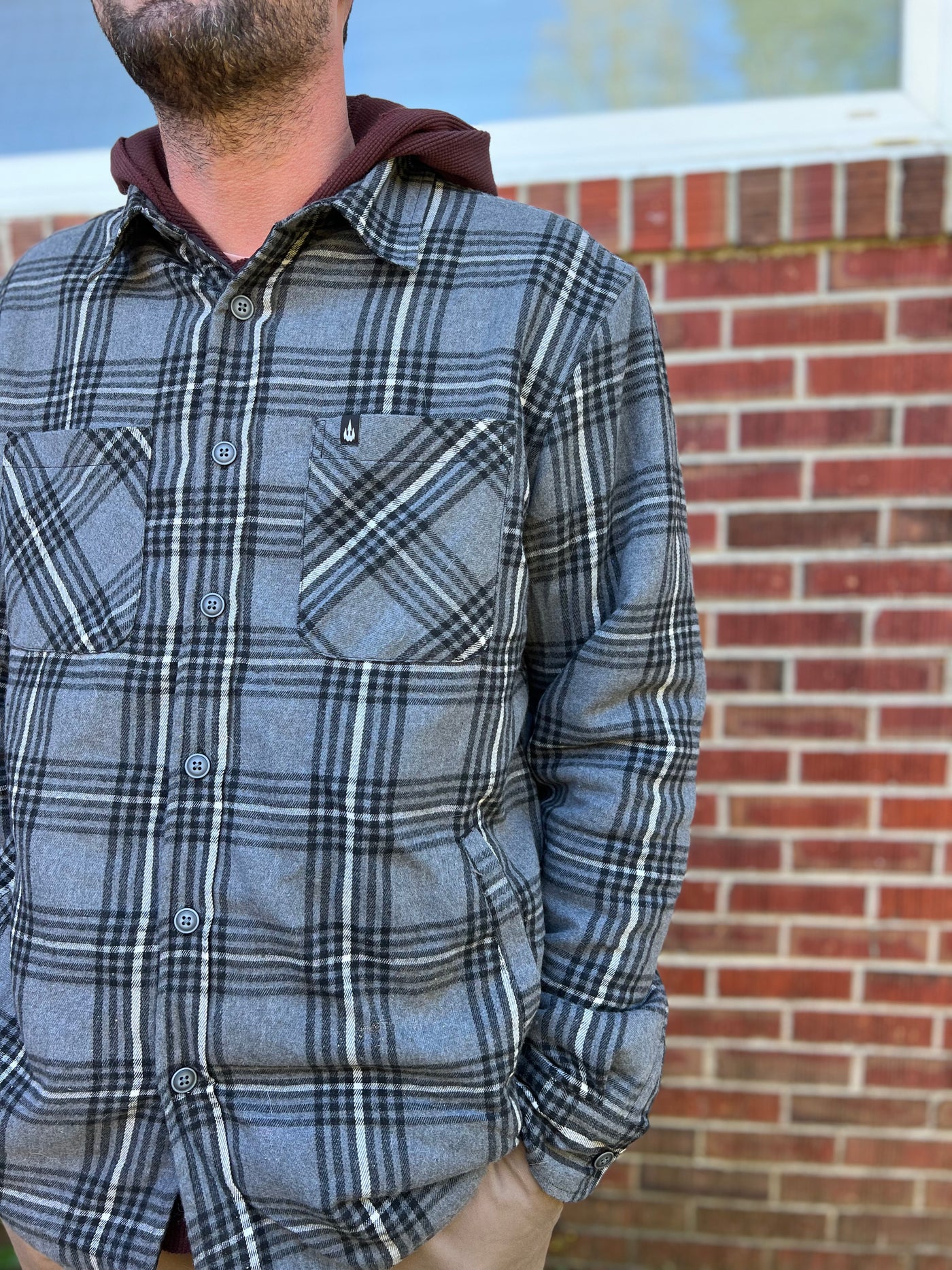 WBZ Flannel Quilt Lined Jacket - Charcoal