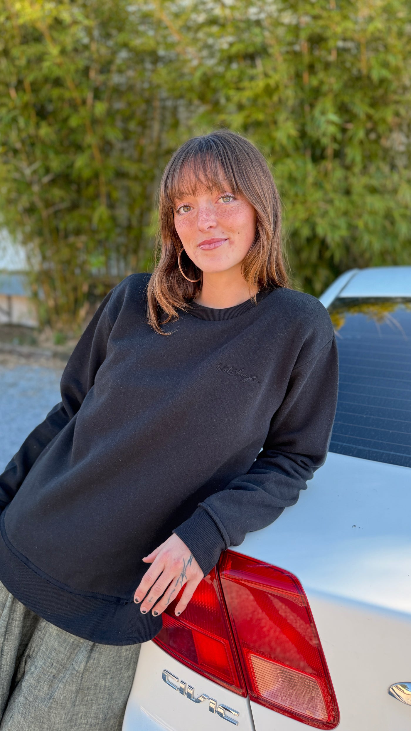 WBZ Womens Weekend Fleece Sweatshirt Black