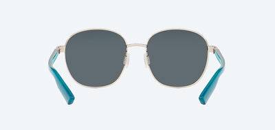 Costa Egret Brushed Silver Blue Mirror 580P Polarized Sunglasses