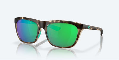 Costa Cheeca Matte Tortoise Green Mirror 580P Polarized Sunglasses