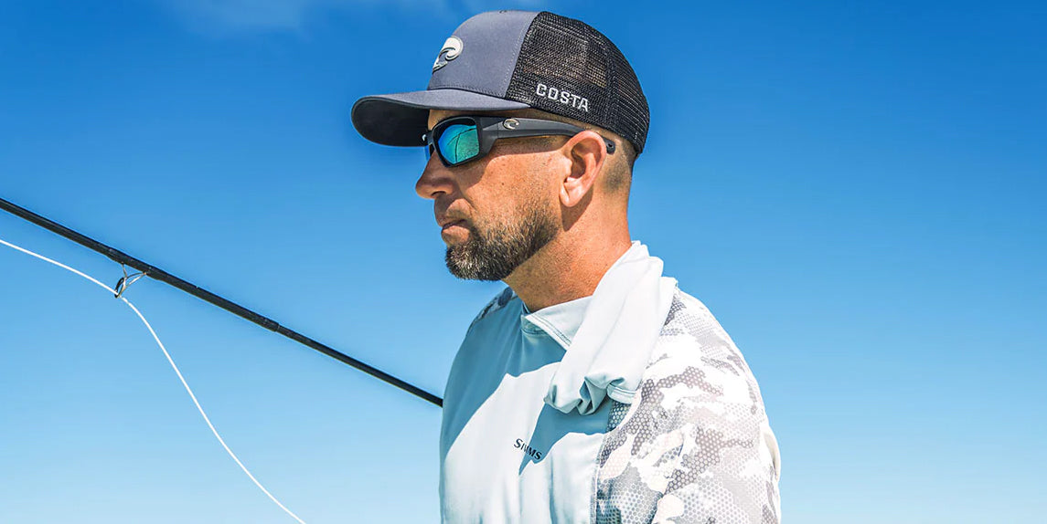 Costa Fantail Pro Matte Black Blue Mirror 580G Polarized Sunglasses
