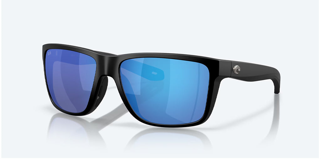 Costa Broadbill II Matte Black Blue Mirror 580G Polarized Sunglasses