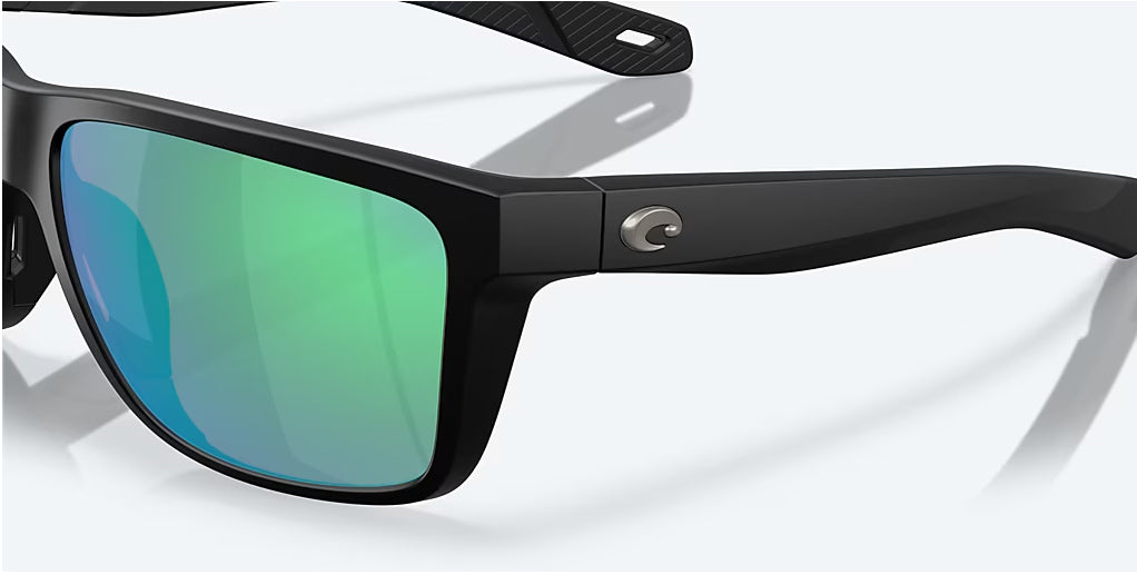 Costa Broadbill II Matte Black Green Mirror 580G Polarized Sunglasses