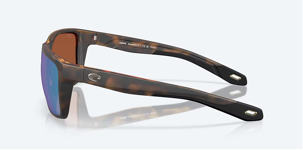 Costa Broadbill II Matte Tortoise Green Mirror 580G Polarized Sunglasses