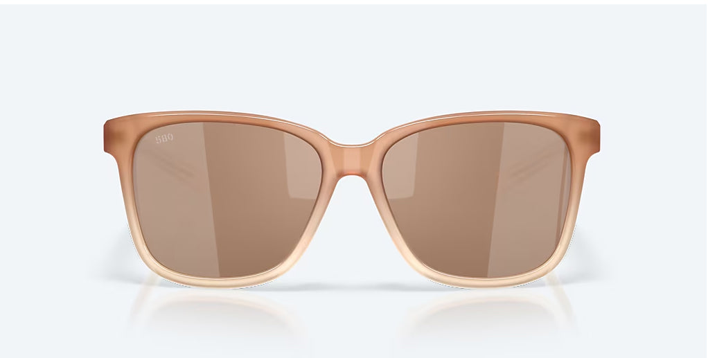 Costa May Sandbar Copper Silver Mirror Sunglasses 580G Polarized Sunglasses