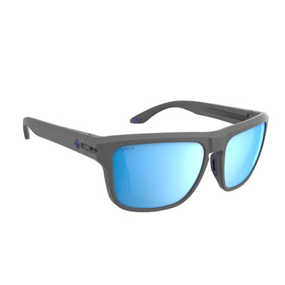 Spy Region Matte Gray -Happy Boost Polar Ice Blue Mirror Sunglasses