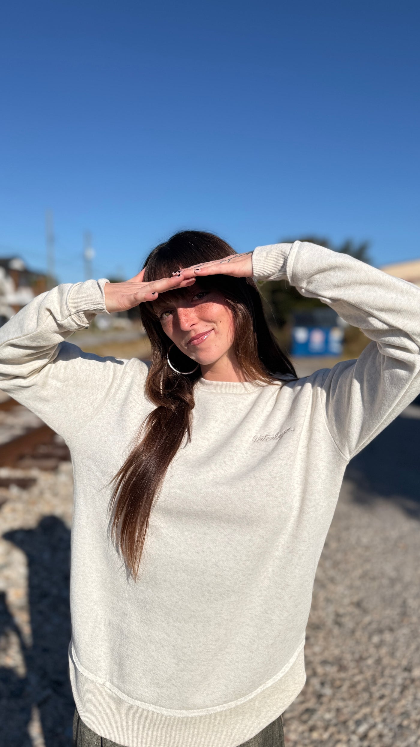 WBZ Womens Weekend Fleece Sweatshirt Natural Heather