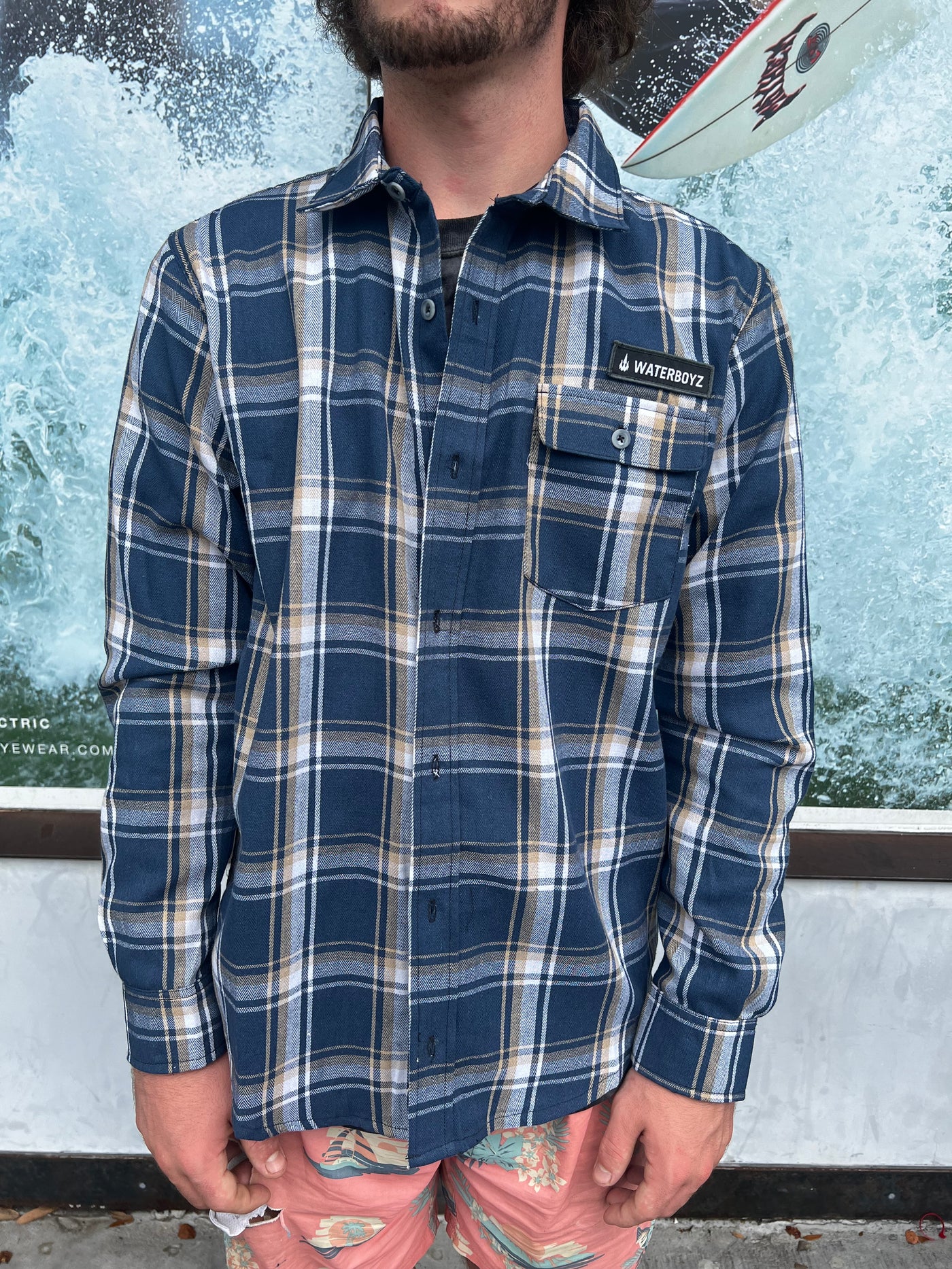 Waterboyz Storm Flannel Offset Navy