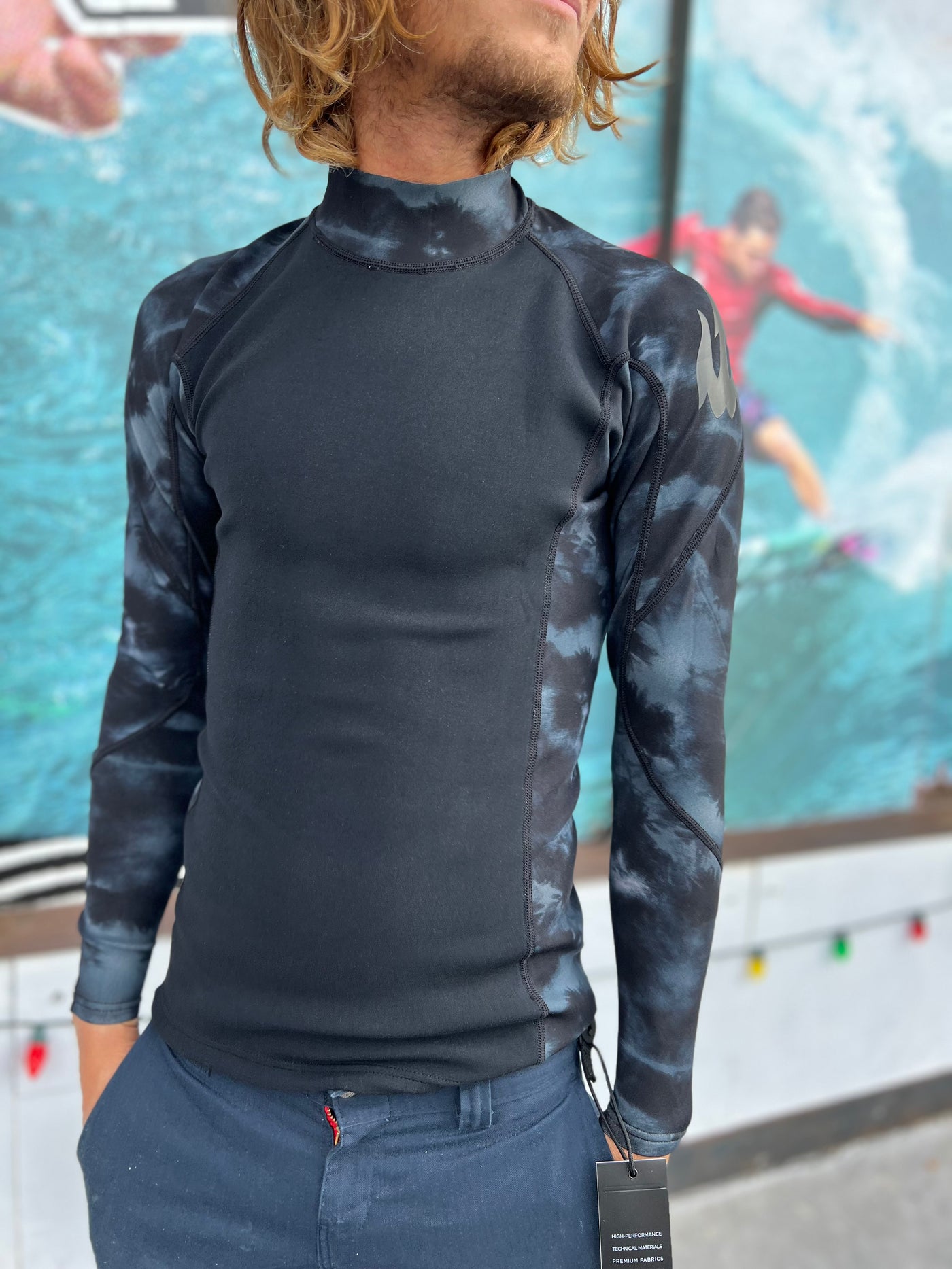 WBZ Incite 1mm L/S Surf Top Carbon/Black