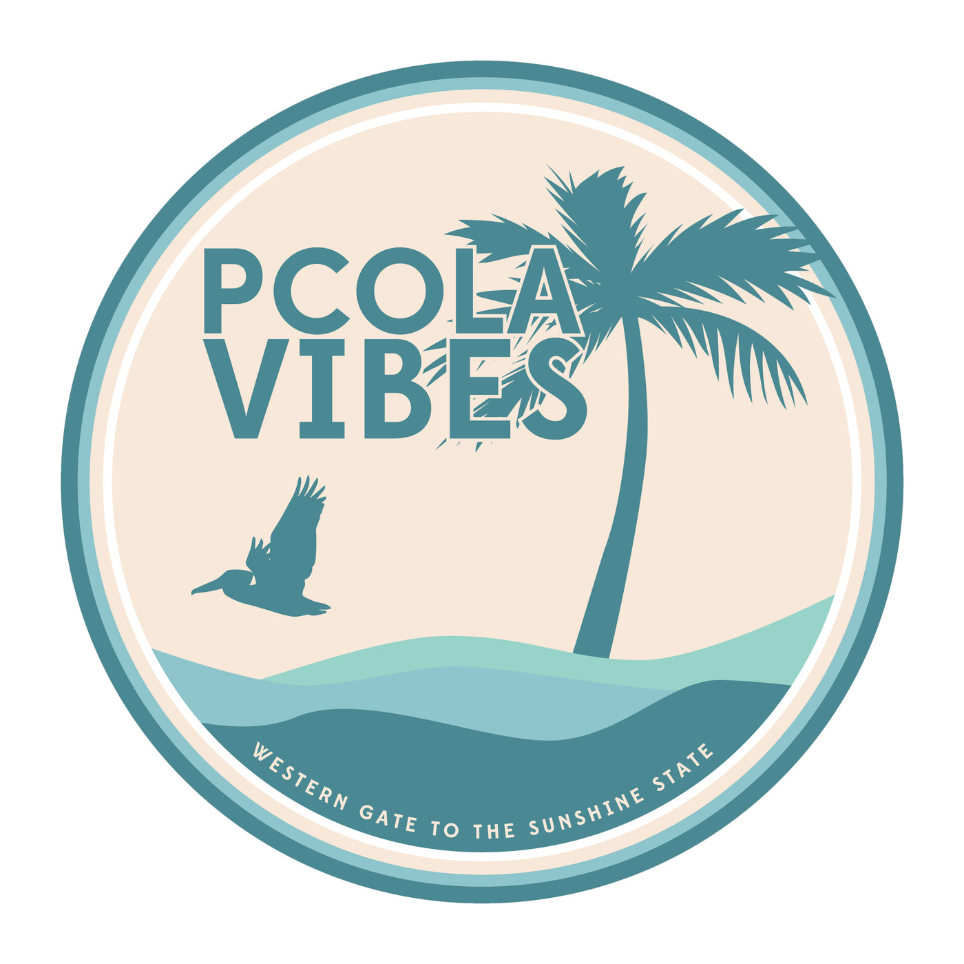 Pensacola Vibes Western Gate Beach Sticker