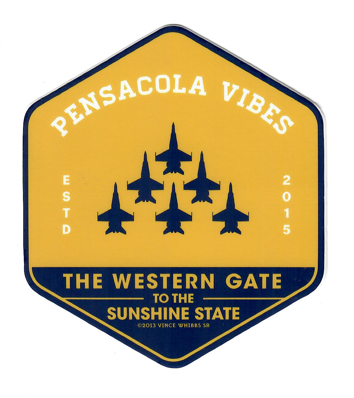 Pensacola Vibes Blue & Gold Sticker