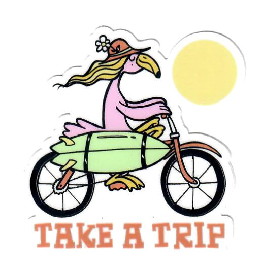 Take a Trip Flamingo Bike Sticker