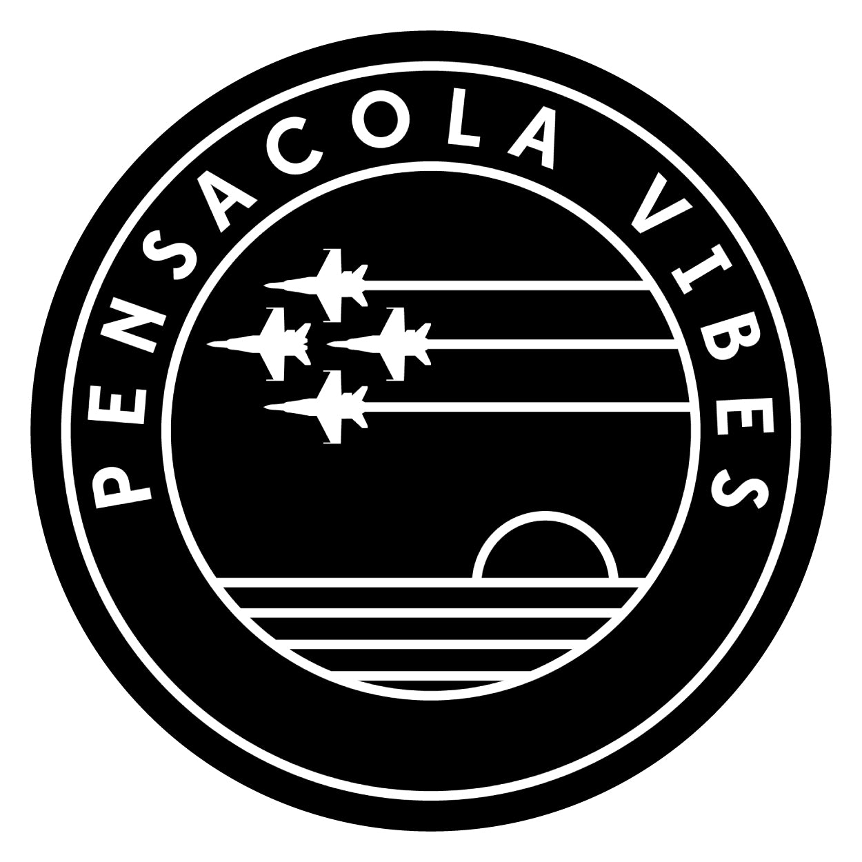 Pensacola Vibes Blues Circle Sticker