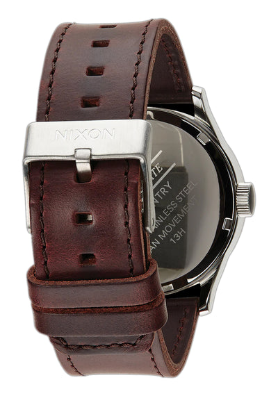 Nixon Sentry Watch Leather Blue and Brown